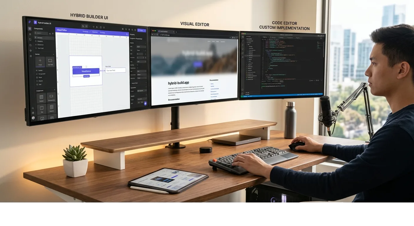 Working with code and drag and drop builder
